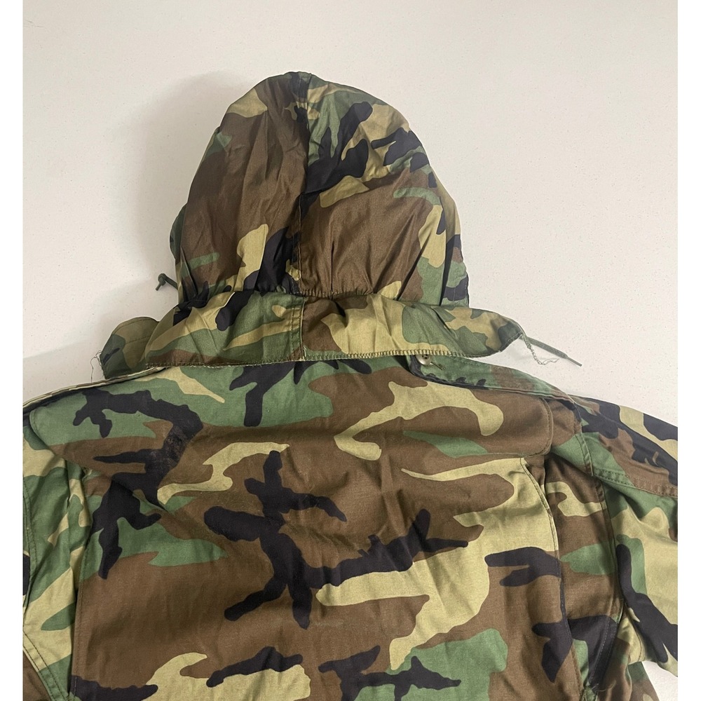 US Military M-65 Field Coat Woodland Camo Jacket Medium Regular Golden Mfg 1996 - Picture 7 of 11